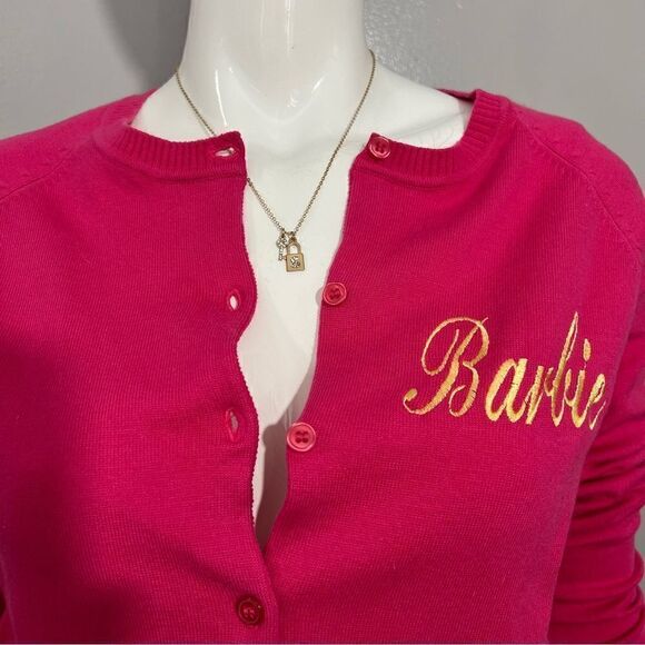 Carolyn Taylor Hot Pink Barbiecore Cardigan Sweater - S - Picture 5 of 12